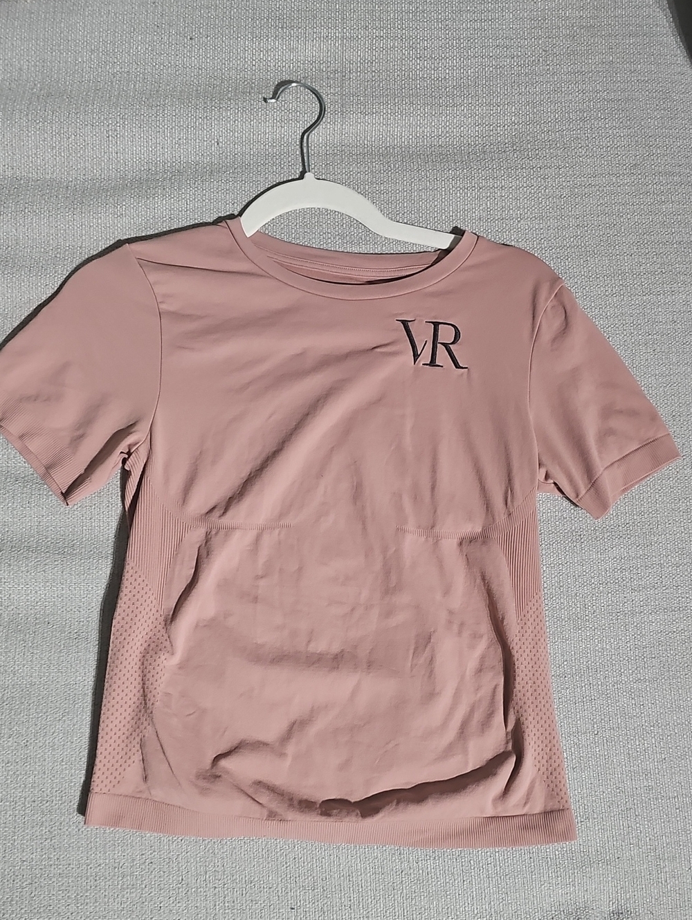 Victoria Rose VR Equestrian Short Sleeve Pink Riding Shirt Sz Small
